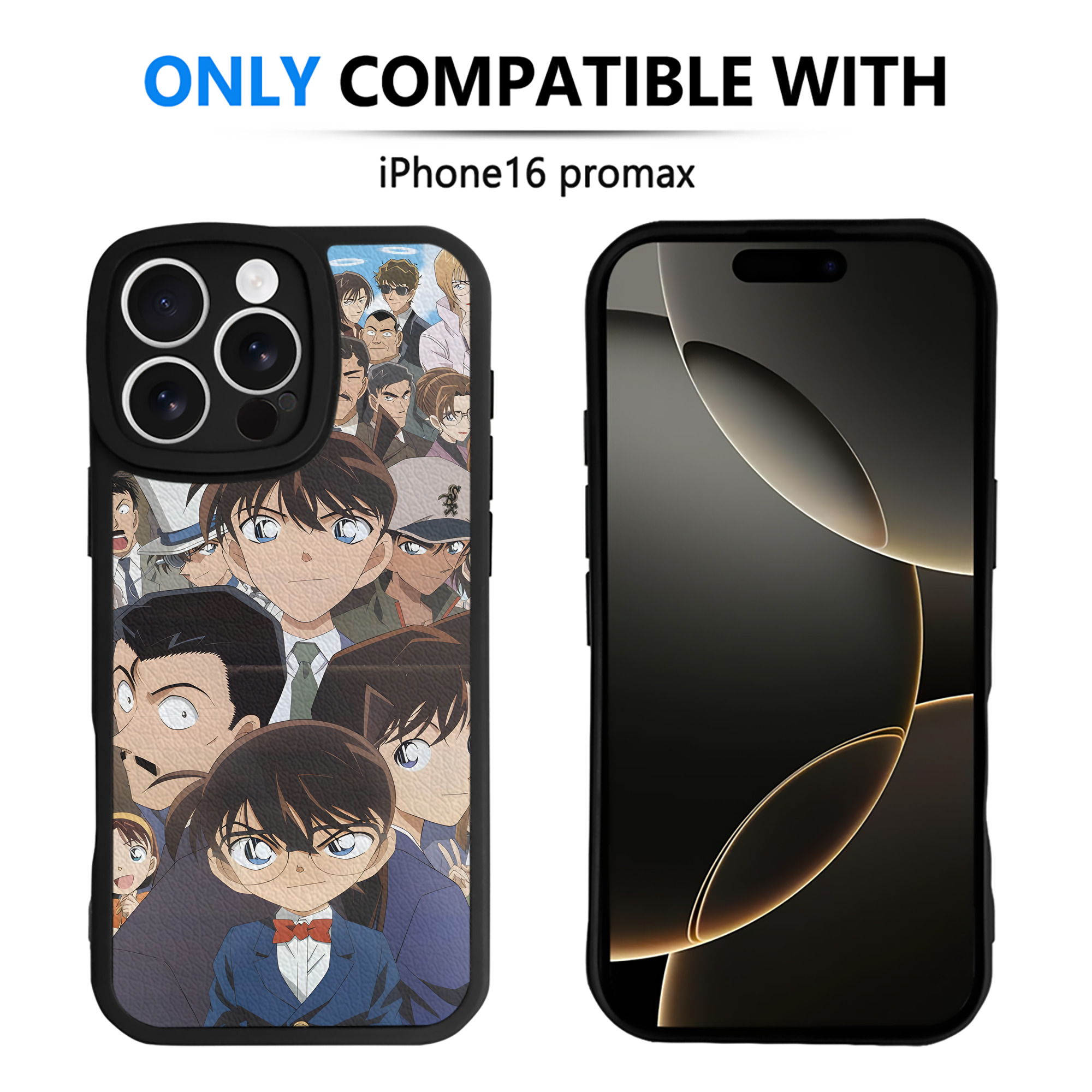 （画像用） 名探偵コナン Detective Conan 【iPhone 16シリーズ対応】シリコンスマホケース（レザー調） 材質：シリコン
